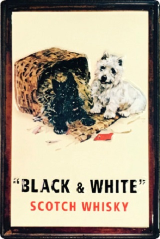 メタルサイン　【BLACK&WHITE（ブラック＆ホワイト）】 Scotch Whisky