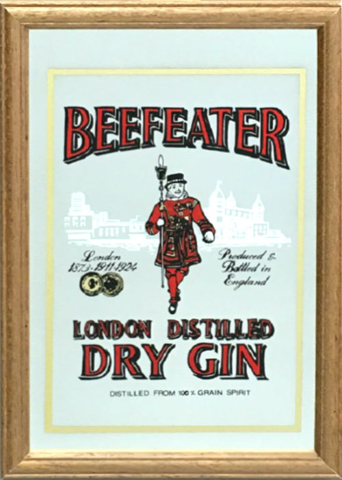 パブミラー　アンティーク　BEEFEATER GIN